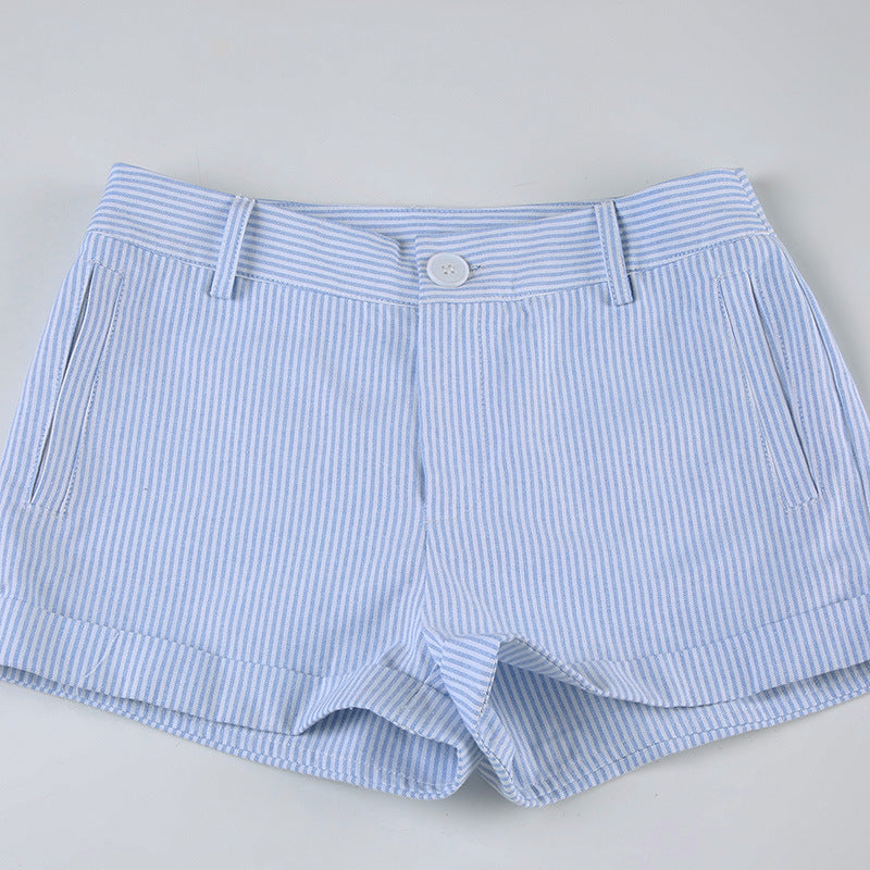 Dame sove shorts med elastisk linning og dekorativ snor Skjora