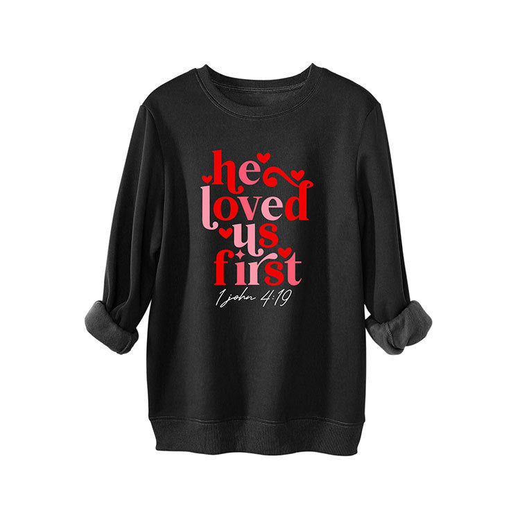 Dame sweatshirt med vennlig slagord og avslappet snitt Skjora