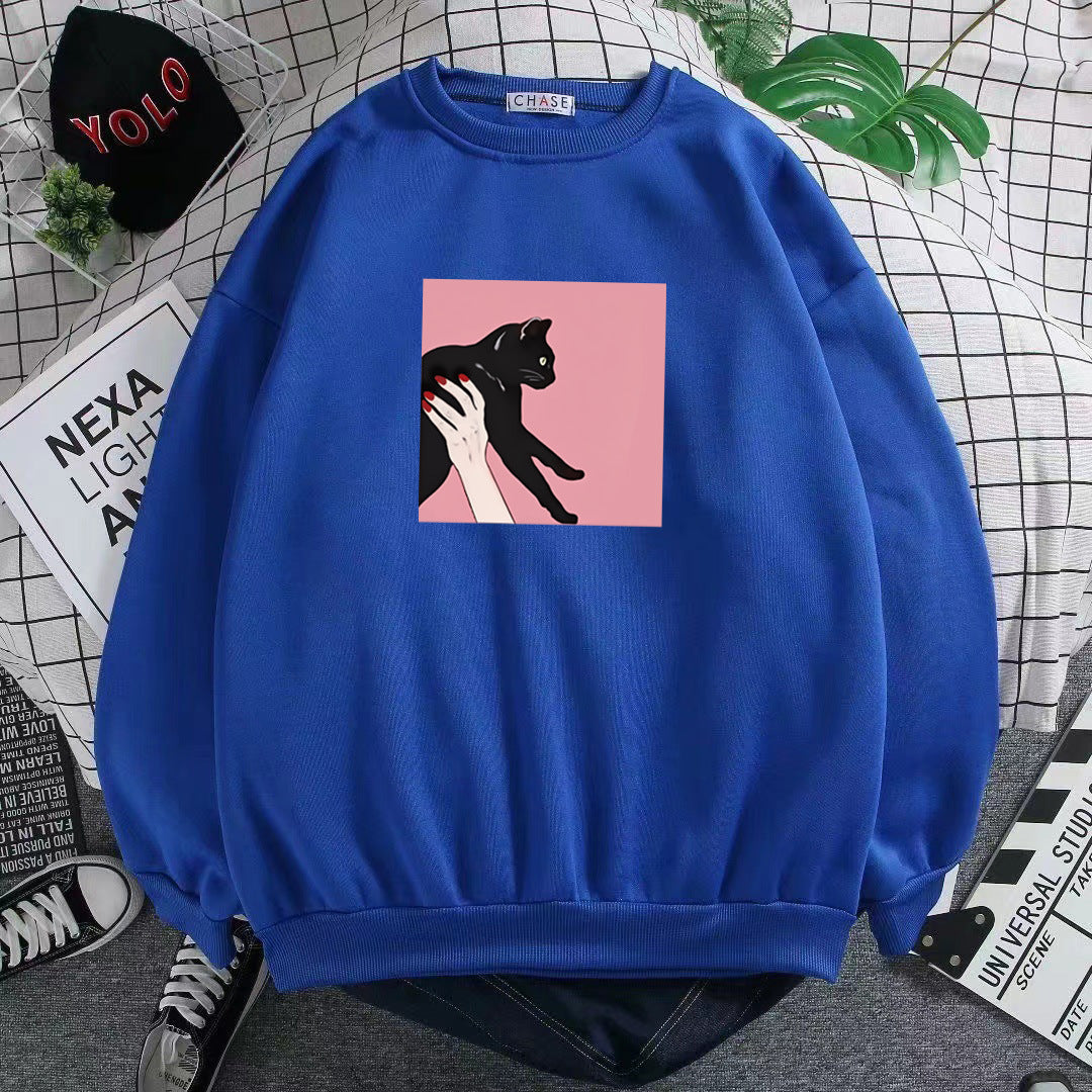 Damer casual sweatshirt med kreativt dyremønster Skjora