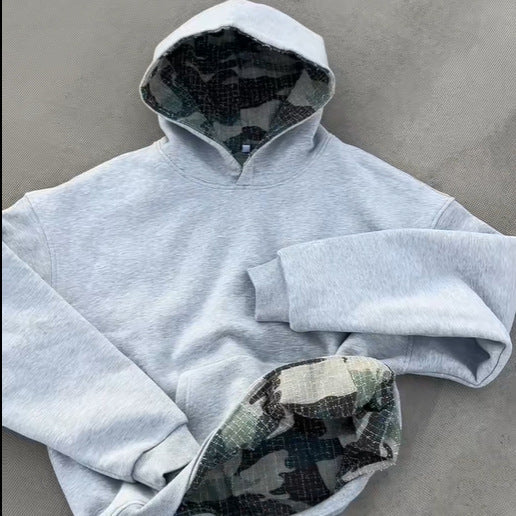 Damer hoodie med camouflage-fôr Skjora