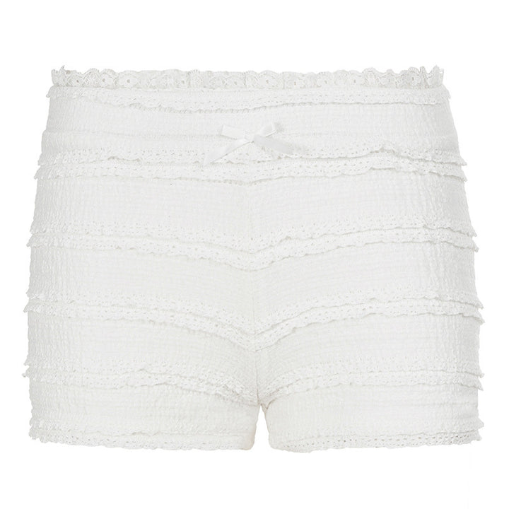 Dame trendy shorts med rysjedesign og elastisk linning Skjora