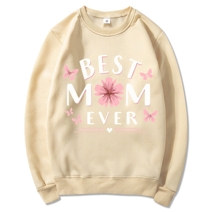 Dame sweatshirt med leken favorittutsagn og blomsterdesign Skjora