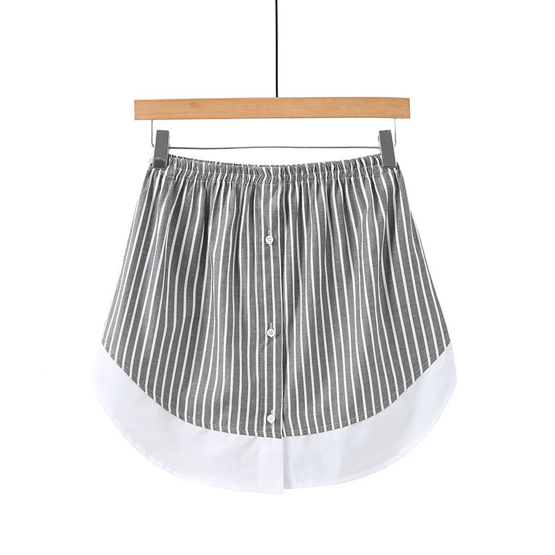 Dame skjorte med stripete design og asymmetrisk snitt Skjora