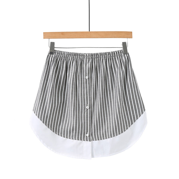 Dame skjorte med stripete design og asymmetrisk snitt Skjora