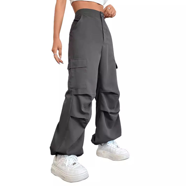 Dame Cargo-bukse med høy liv og sidelommer Skjora