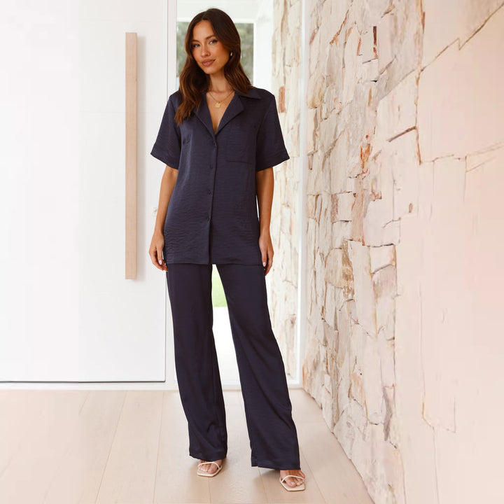 Dame Satin Pyjamasett Skjora
