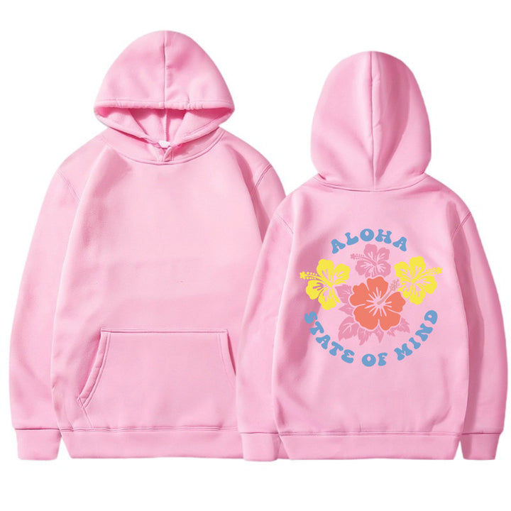 Kvinners hettegenser med blomster aloha design og komfortabel passform Skjora