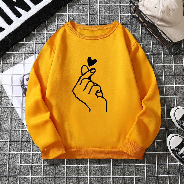Kvinne sweatshirt med kreativt håndtegnmotiv og myk indre fôr Skjora