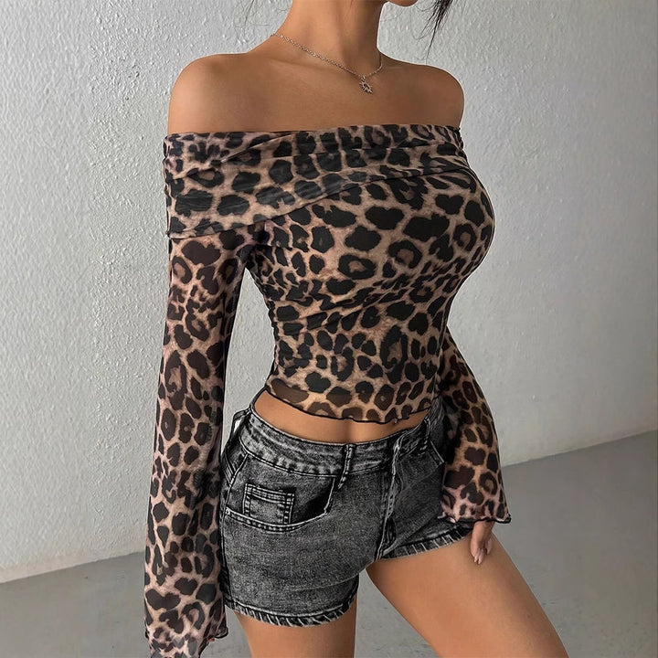 Dame Off-Shoulder Bluse med vidt utsvingte ermer Skjora