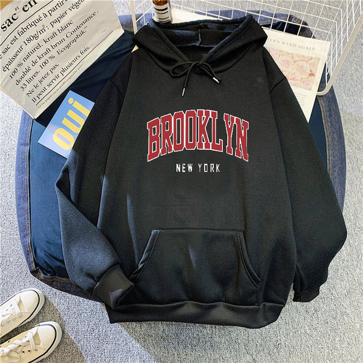 Women's Hoodie with Trendy Brooklyn Print Skjora