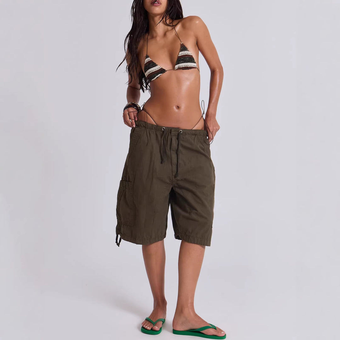 Dame casual korte Cargo-shorts med justerbar midje og praktiske lommer Skjora