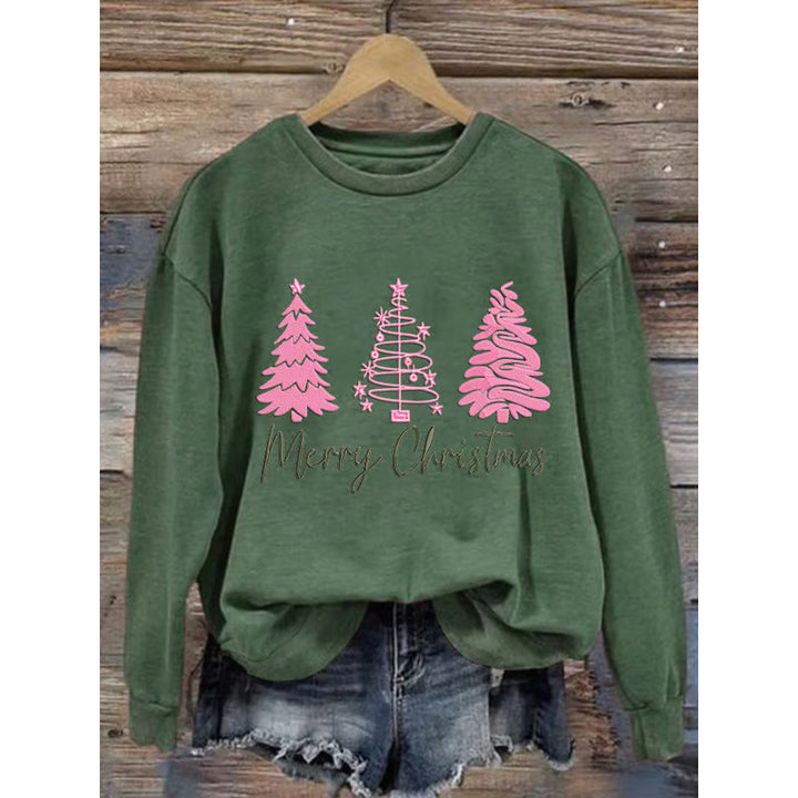 Kvinne komfortabel jule sweatshirt med festlig trykk Skjora