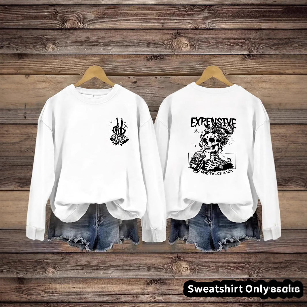 Dame sweatshirt med kreativt design og avslappet passform Skjora