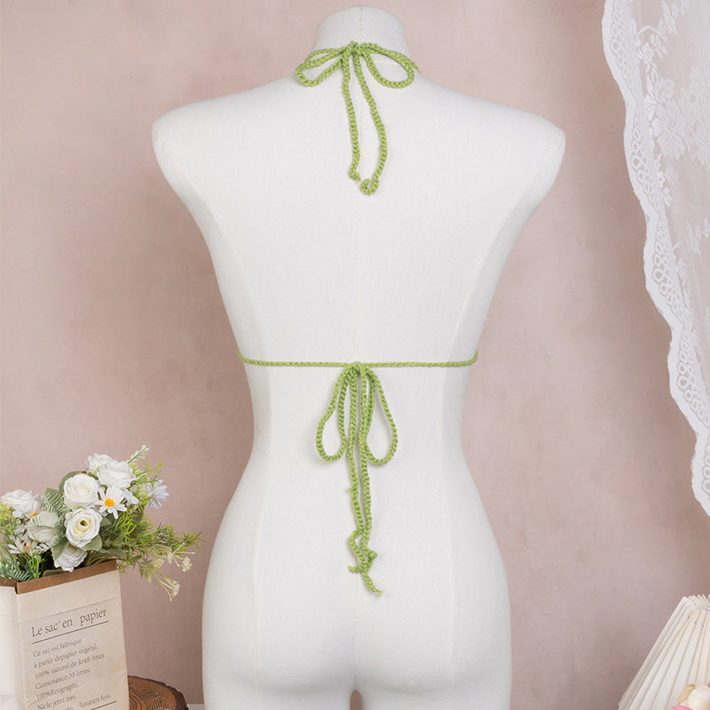 Damen Häkel-Bikini Oberteil mit floralen Motiven Skjora