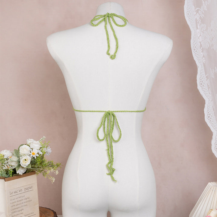 Damen Häkel-Bikini Oberteil mit floralen Motiven Skjora