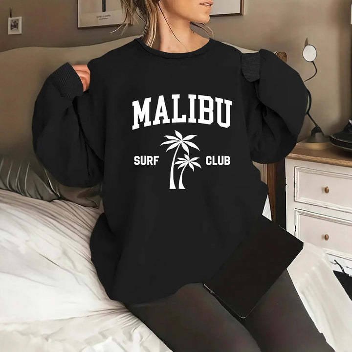 Dame sweatshirt med avslappet surfeklubbtrykk Skjora
