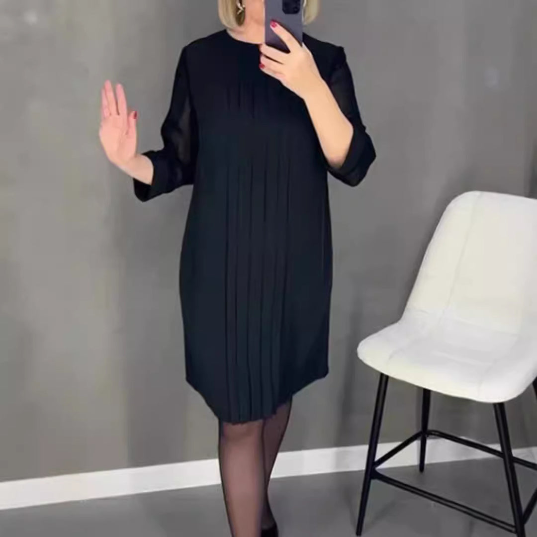Kvinne elegant volangkjole med transparente ermer Skjora