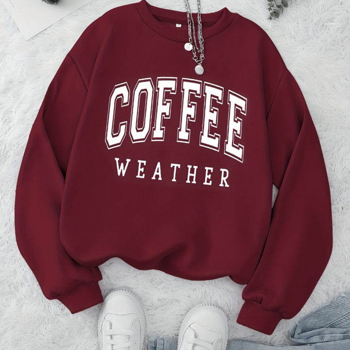 Dame sweatshirt med moderne Coffee Weather trykk Skjora