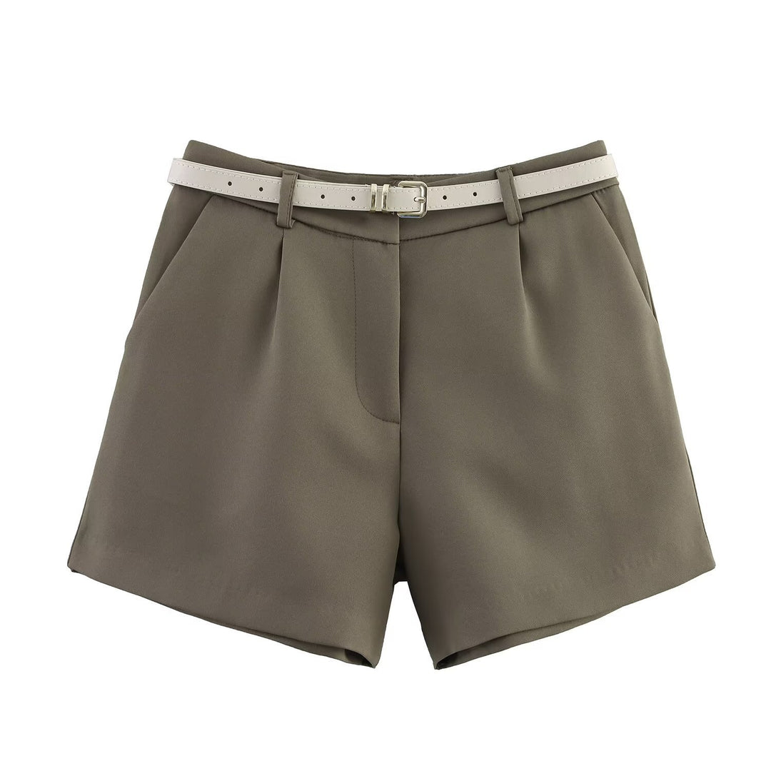Damer elegante shorts med praktisk belte Skjora
