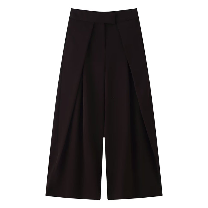 Damer vidt skjært culotte-bukse med elegante folder og høy midje Skjora