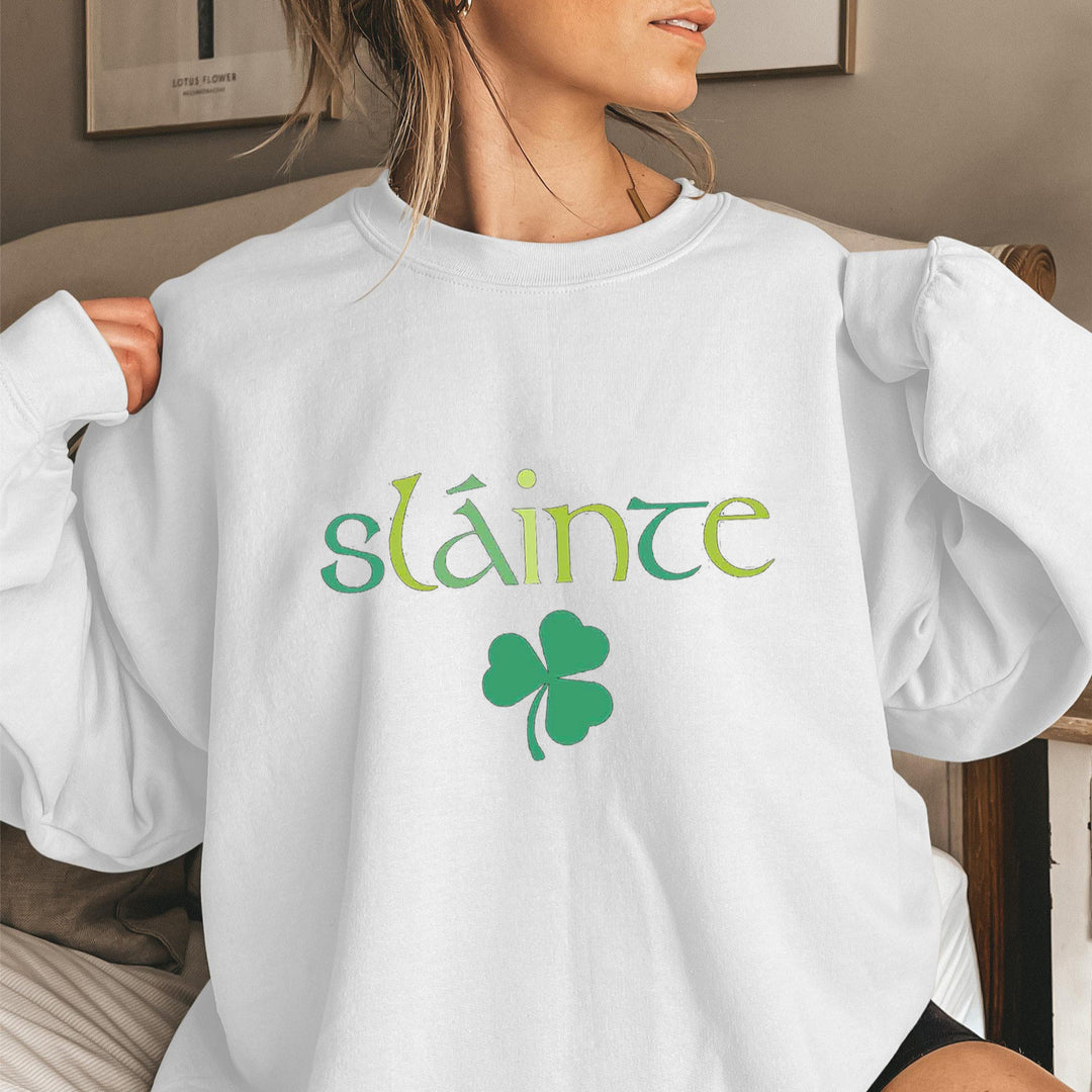 Dame sweatshirt med voluminøse ermer og motiverende design Skjora