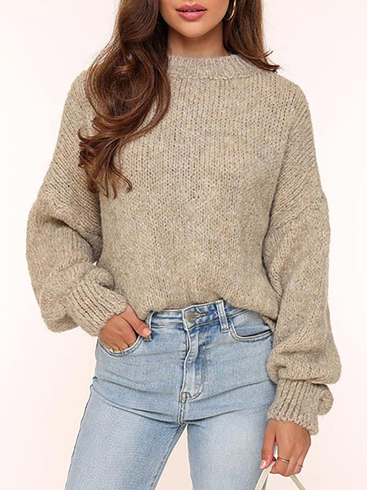 Kvinnens chunky strikket oversized genser med voluminøse ermer og koselig passform Skjora