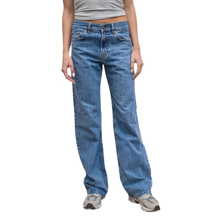 Dame vidde jeans med avslappet snitt og frayed kant Skjora
