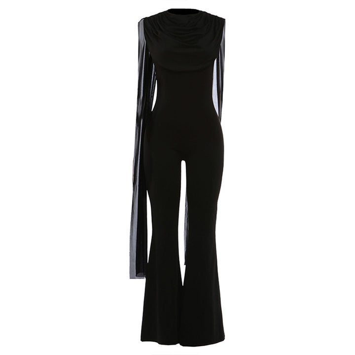 Damer Elegant jumpsuit med drapering og vid benføring Skjora