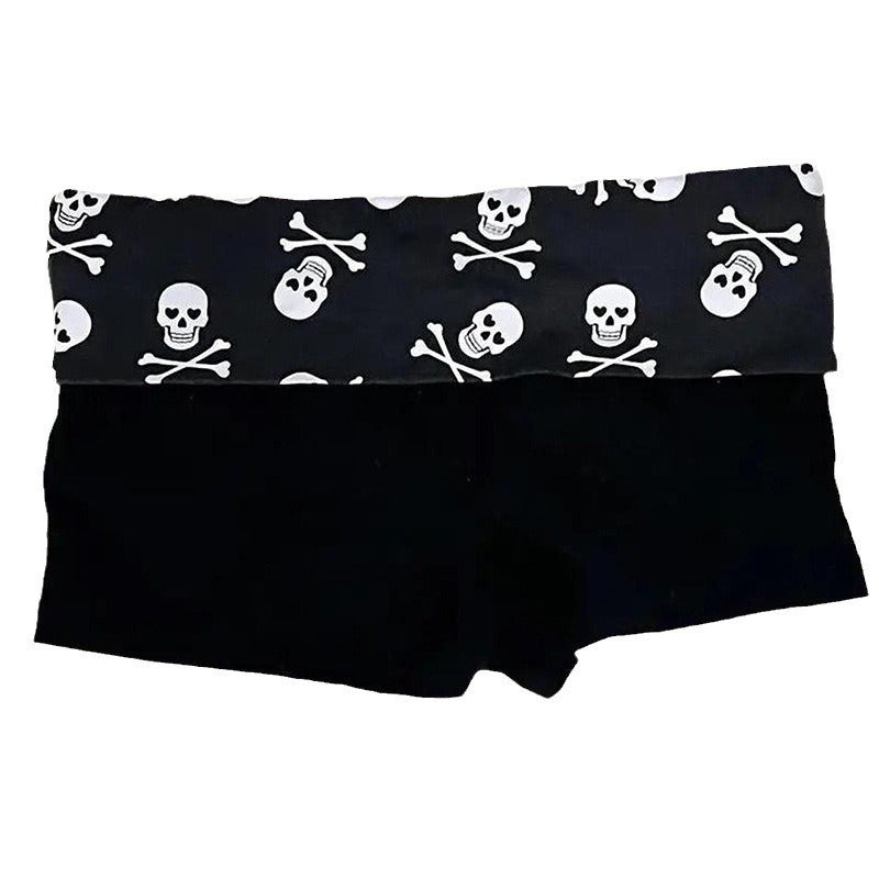 Dame bomullboxershorts med hodeskallemønster Skjora