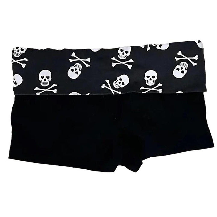 Dame bomullboxershorts med hodeskallemønster Skjora