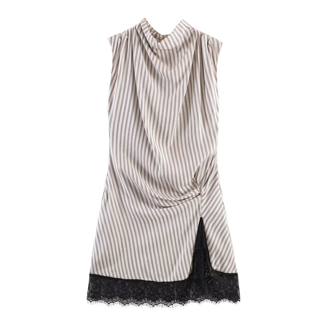 Damer elegant kjole med transparent spiss kant Skjora