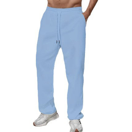 Herre Sporty Avslappet Passform Joggebukser med Elastisk Liv og Sidelommer Skjora