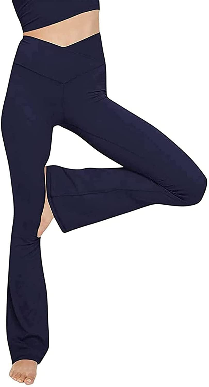 Dame Bootcut Yoga-bukse laget av elastisk materiale med høy midje Skjora