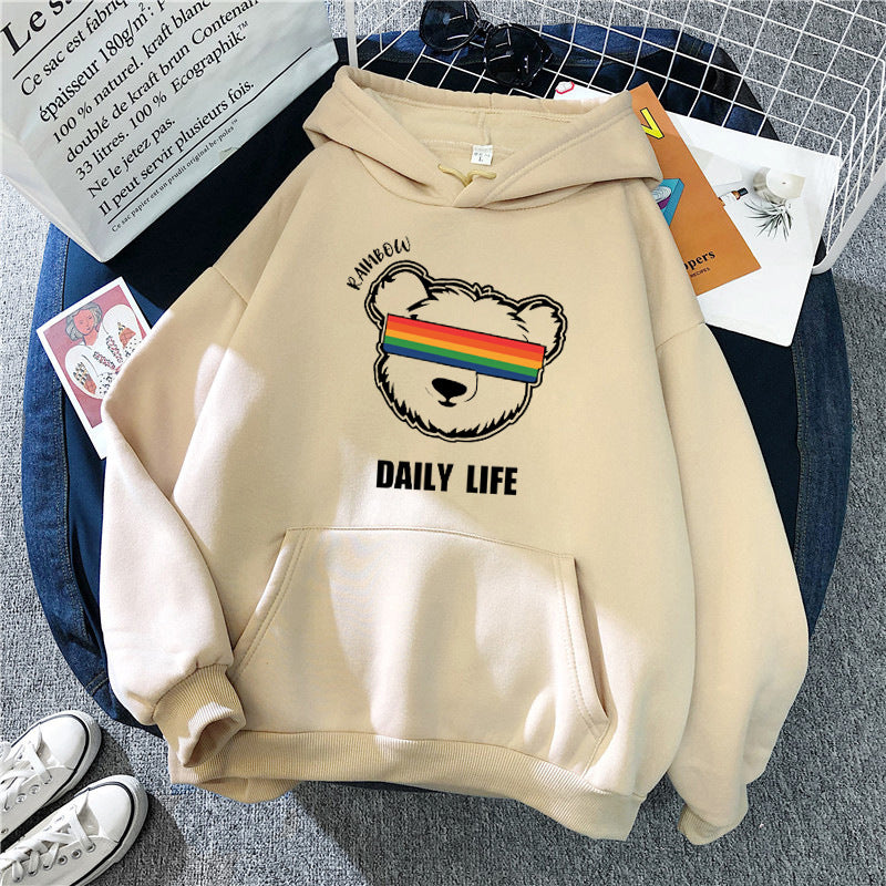Damen Kapuzenpullover mit stylischem Bärenmotiv Skjora