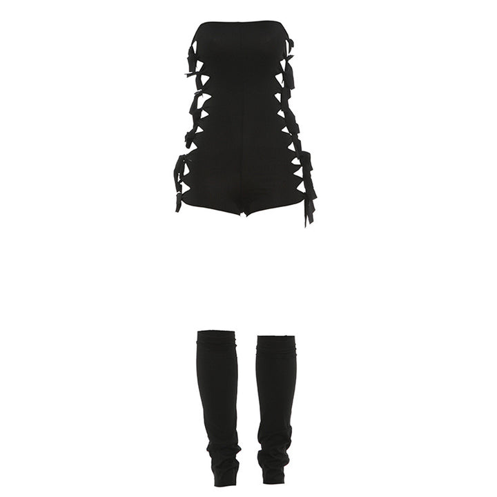 Dame shorts jumpsuit med elegant belte-design Skjora