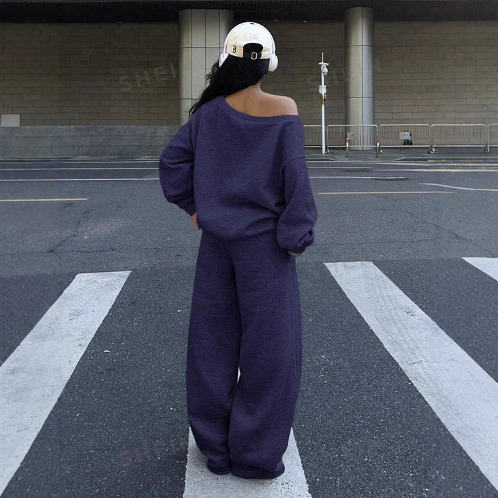 Women's Comfortable Oversized Sweatpants and Casual Sweater Heidi Fashion