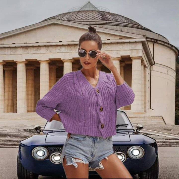 Dame chunky strikket cardigan med knappe detaljer og avslappet passform Skjora