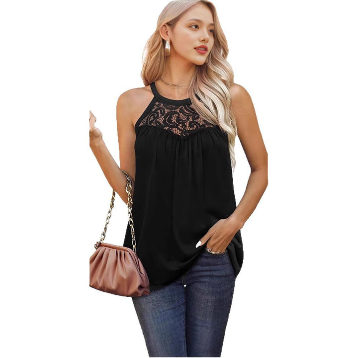 Dame uformell blonde topp med trendy ryggsnitt Skjora