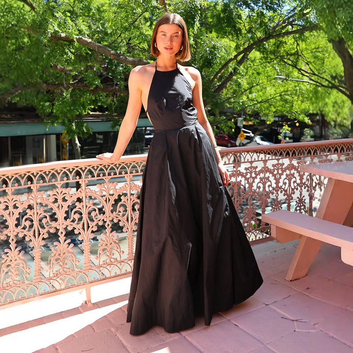 Damer Maxi Skjørt med Høy Midje og Elegant Chiffon Overlag