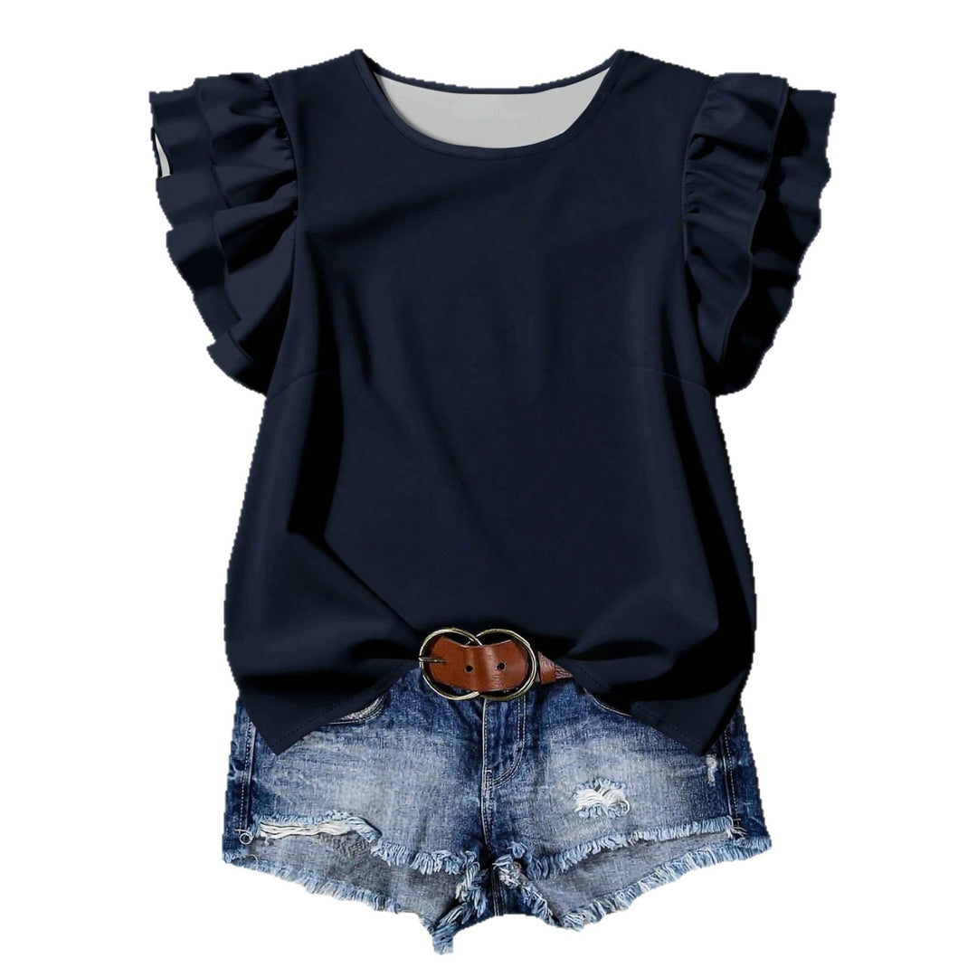 Damer Elegant Bluse med Rysjedetaljer Skjora