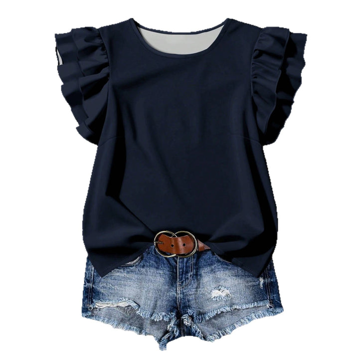 Damer Elegant Bluse med Rysjedetaljer Skjora