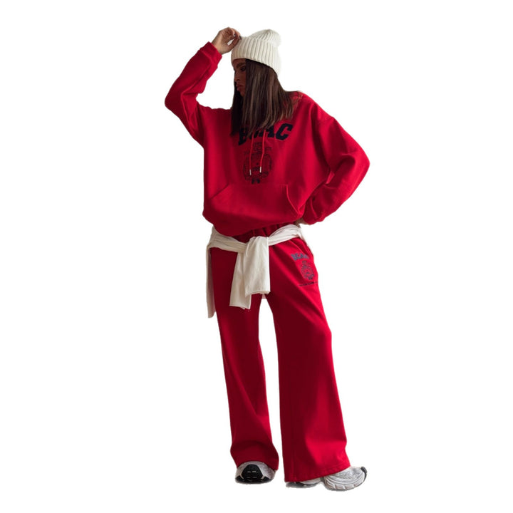 Damer Casual Oversized Genser og Løse Joggebukser Sett Skjora