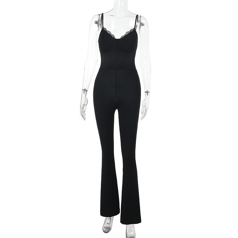 Damen Eleganter Bodysuit mit verführerischem Spitzenbesatz und figurbetontem Schnitt Skjora