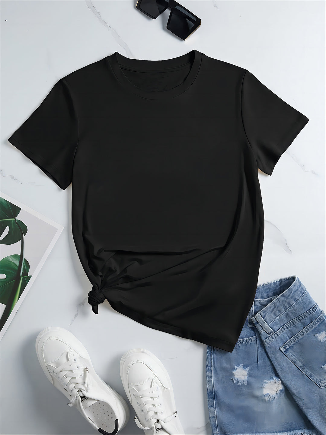 Damer oversized bomull T-skjorte med rett snitt og minimalistisk design Skjora