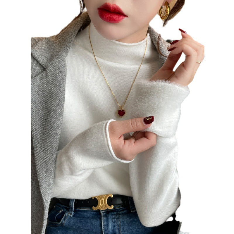 Damer Elegant Turtleneck Genser laget av Mykt Stoff Skjora