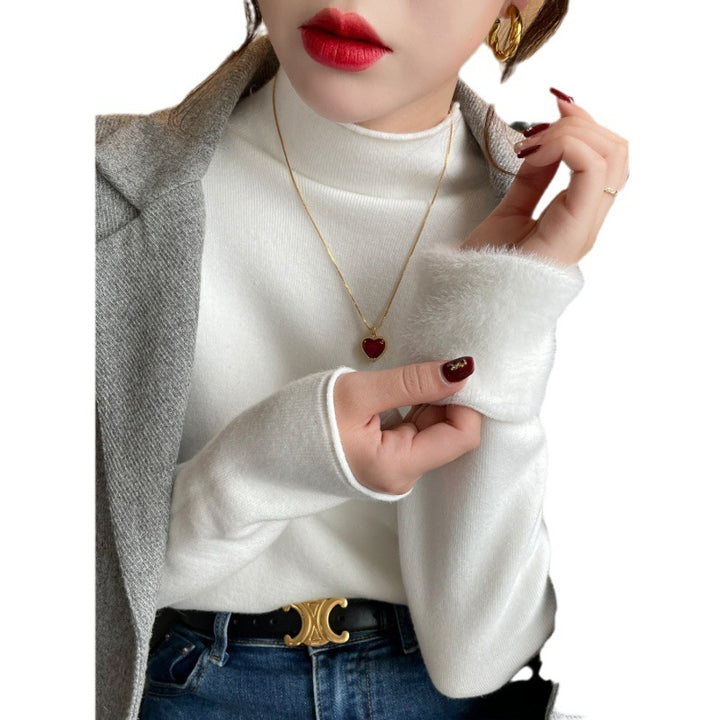 Damer Elegant Turtleneck Genser laget av Mykt Stoff Skjora