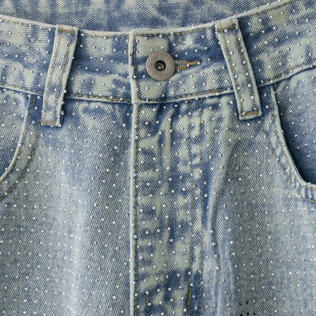 Dame jeansbukser i avslappet vintage-stil med høy midje Skjora