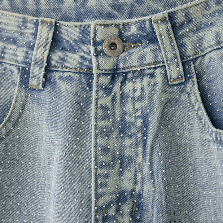 Dame jeansbukser i avslappet vintage-stil med høy midje Skjora
