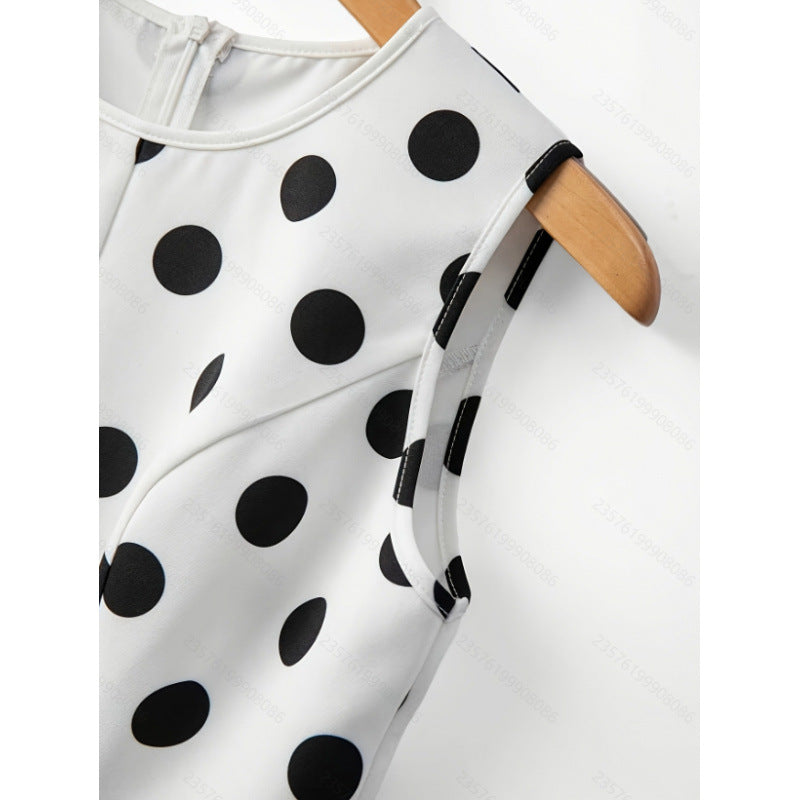 Dame Peplum-top med moderne prikker Skjora