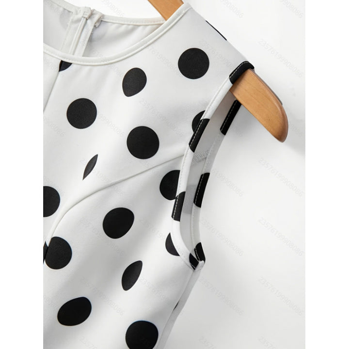 Dame Peplum-top med moderne prikker Skjora